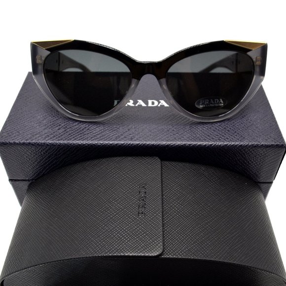 NEW PRADA PR 03WS 03M5S0 BLACK / OPAL GREY AUTHENTIC SUNGLASSES 55-18 - Picture 3 of 7